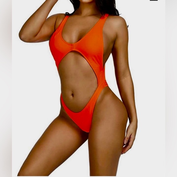 Hot Miami Styles Swim Neon High Cut Backless Cut Out One Piece